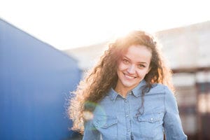 Smiling woman happy to have picked this Florida detox center