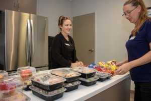 food arrangement in the kitchen