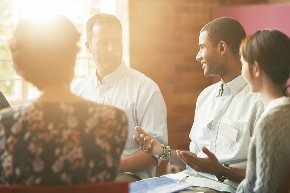 Cocaine Detox center (1) man speaking in therapy
