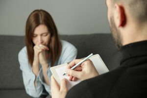 woman crying during individual therapy at the Drug Detox Center for North Carolina clients