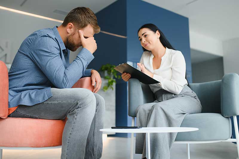 A man learning about the different types of addiction