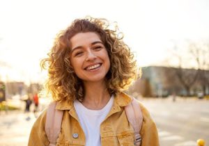 woman smiling