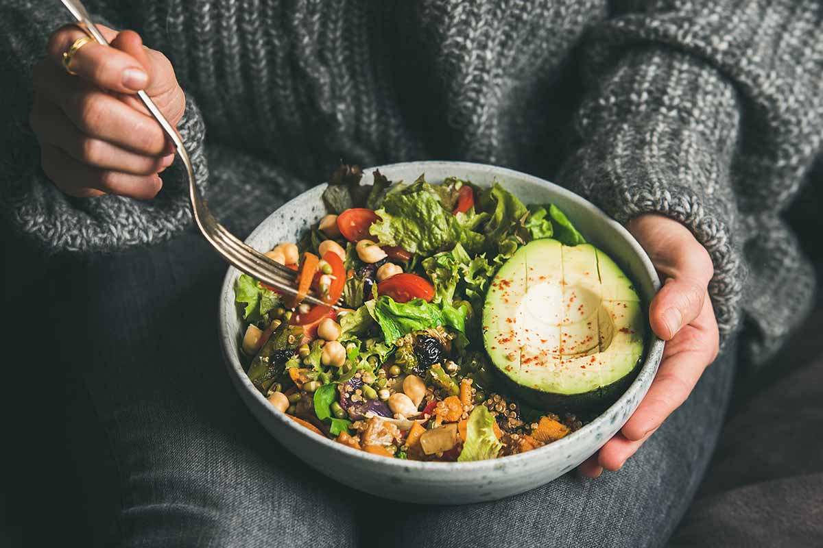 A bowl of healthy foods to support recovery.