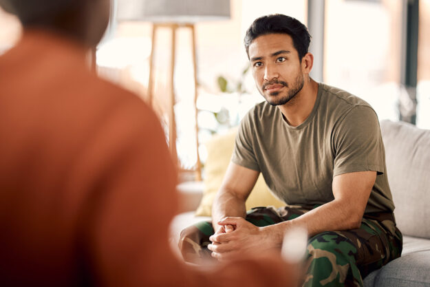 Does Therapy for Veterans Work A veteran in therapy for veterans